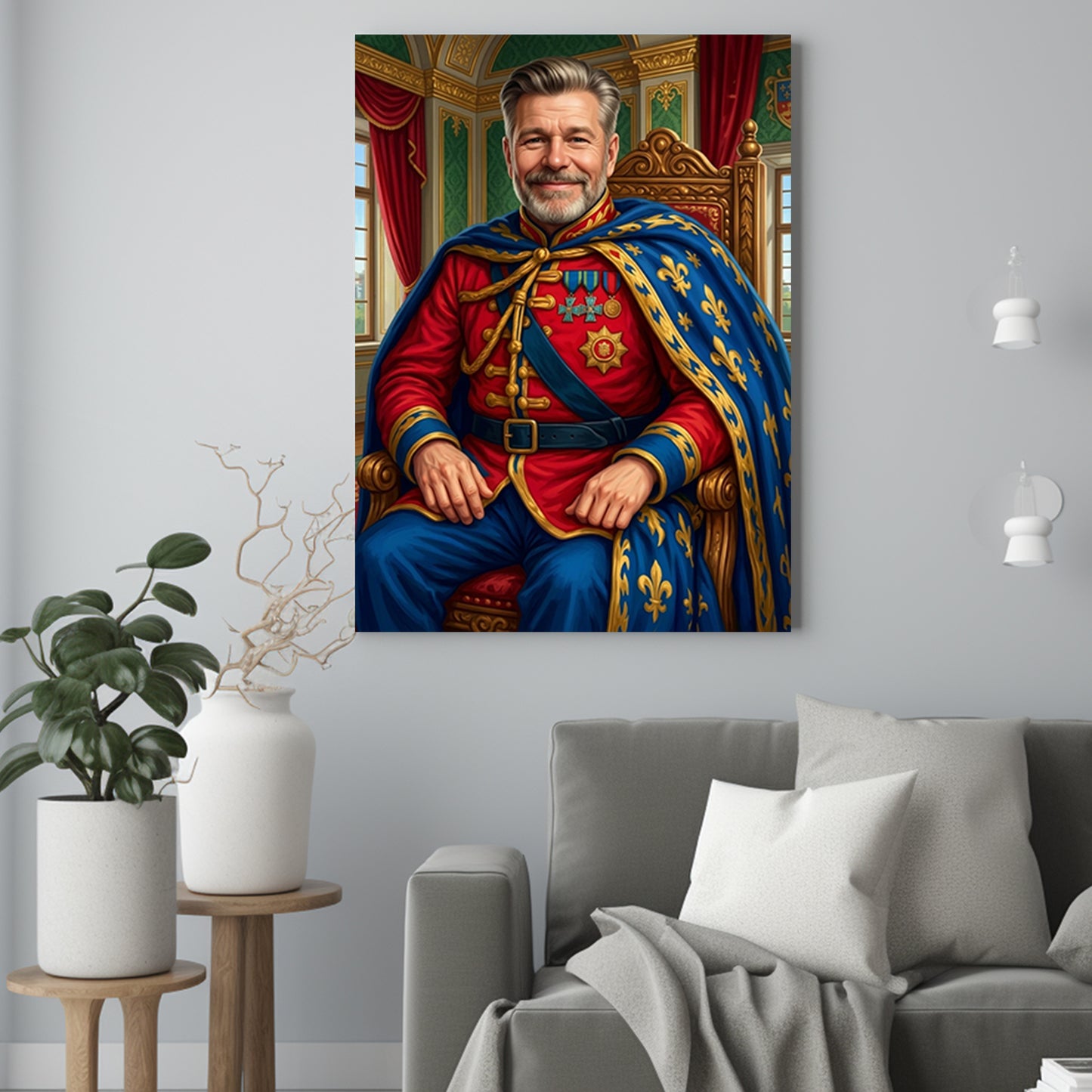 Obraz władcy na swoim tronie - Portret ze zdjęcia na prezent dla mężczyzny