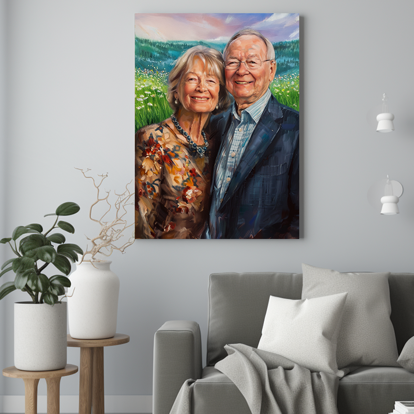 Para jak malowana - Portret ze zdjęcia pomysł na prezent