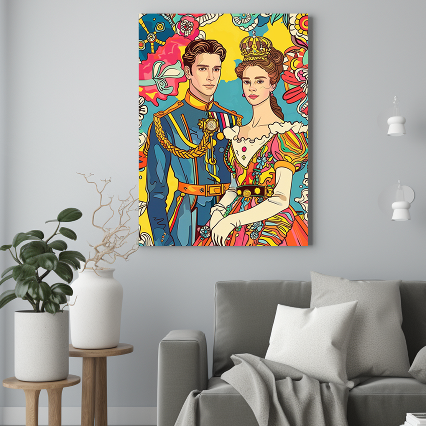 Artystyczny styl królewskiej pary - Portret ze zdjęcia na prezent dla mężczyzny