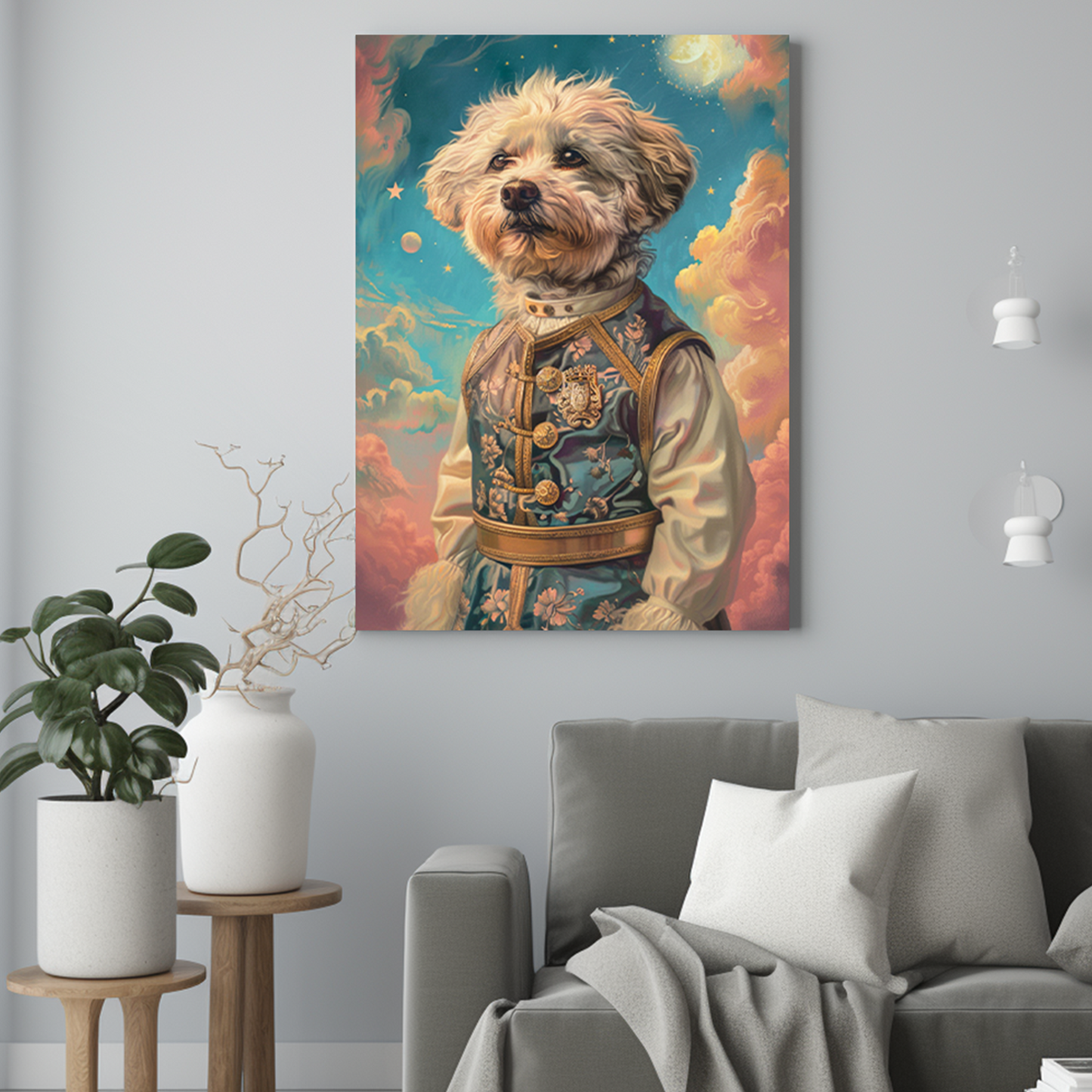 Pies w chmurach - Portret psa ze zdjęcia na zamówienie