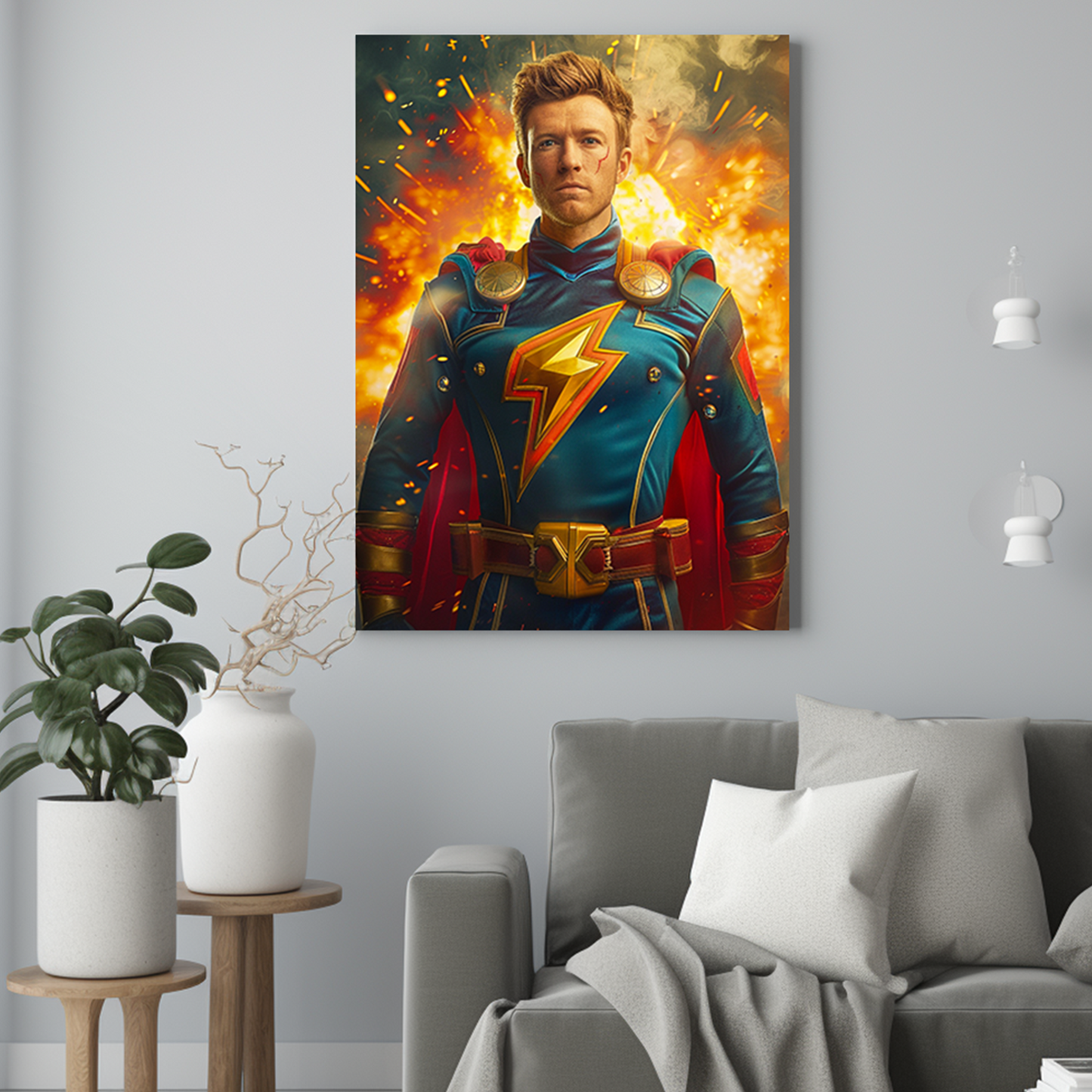 Superbohater ratujący świat - Portret ze zdjęcia na prezent dla mężczyzny