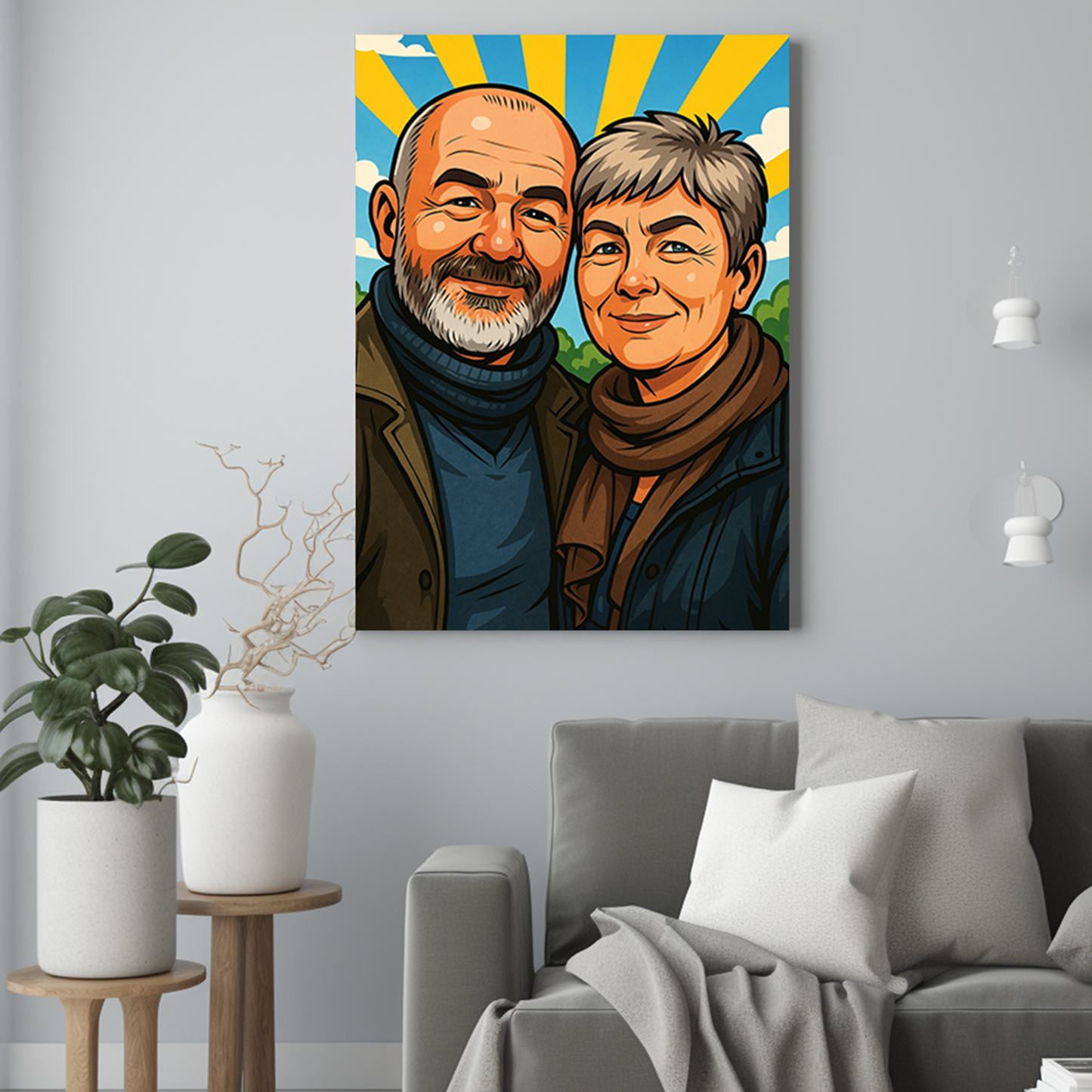 Para w stylu graficznym - Portret ze zdjęcia pomysł na prezent