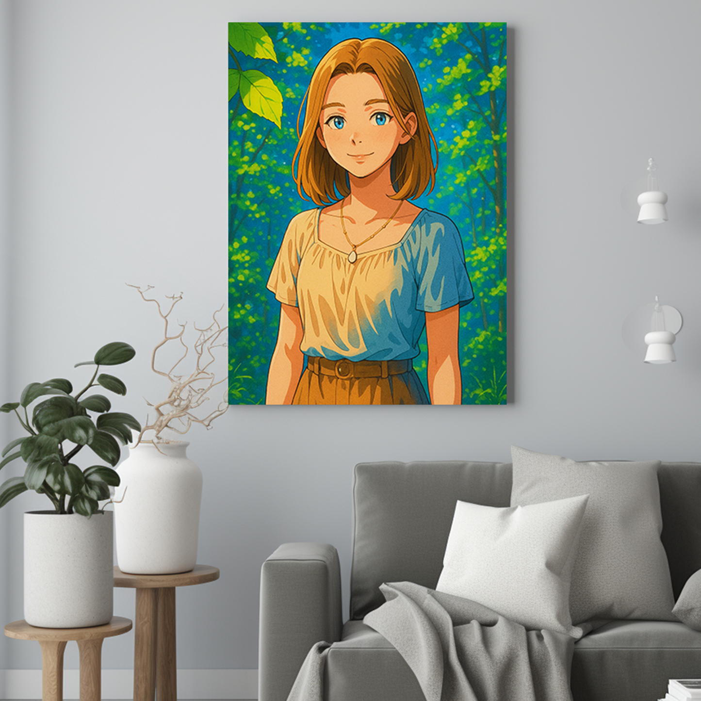 Dziewczyna jak z anime - Portret ze zdjęcia na prezent dla kobiety