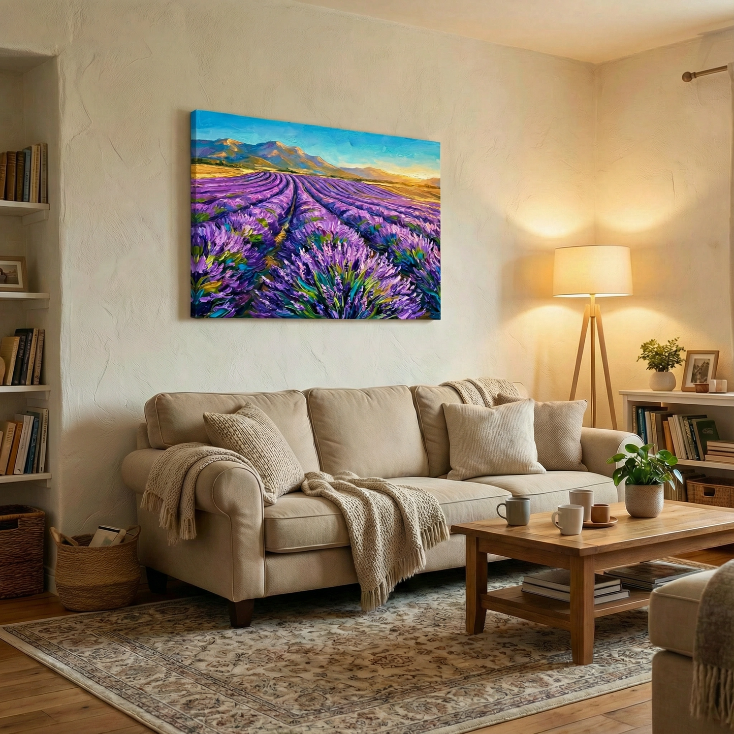 Wrzosowe pola - Obraz na płótnie na ścianę do salonu lub sypialni