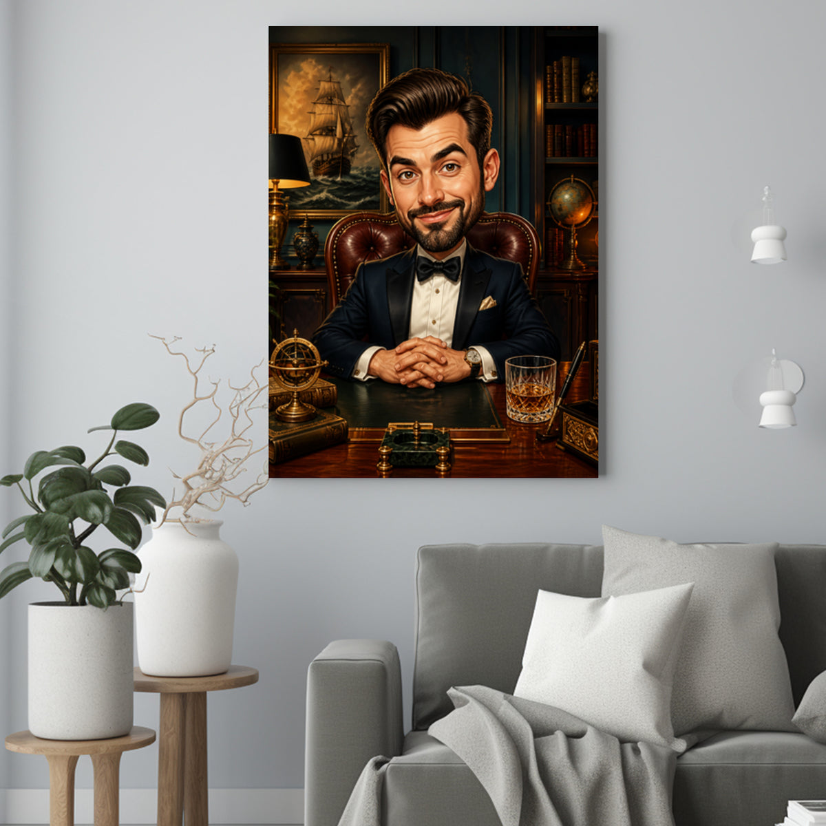 Biznesowy – Portret ze Zdjęcia na Prezent dla Mężczyzny - portret na płótnie we wnętrzu