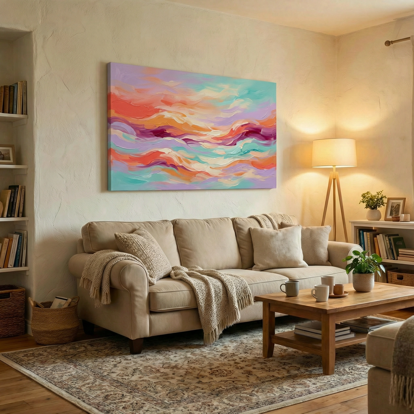 Kolorowe chmury - Obraz na płótnie na ścianę do salonu lub sypialni