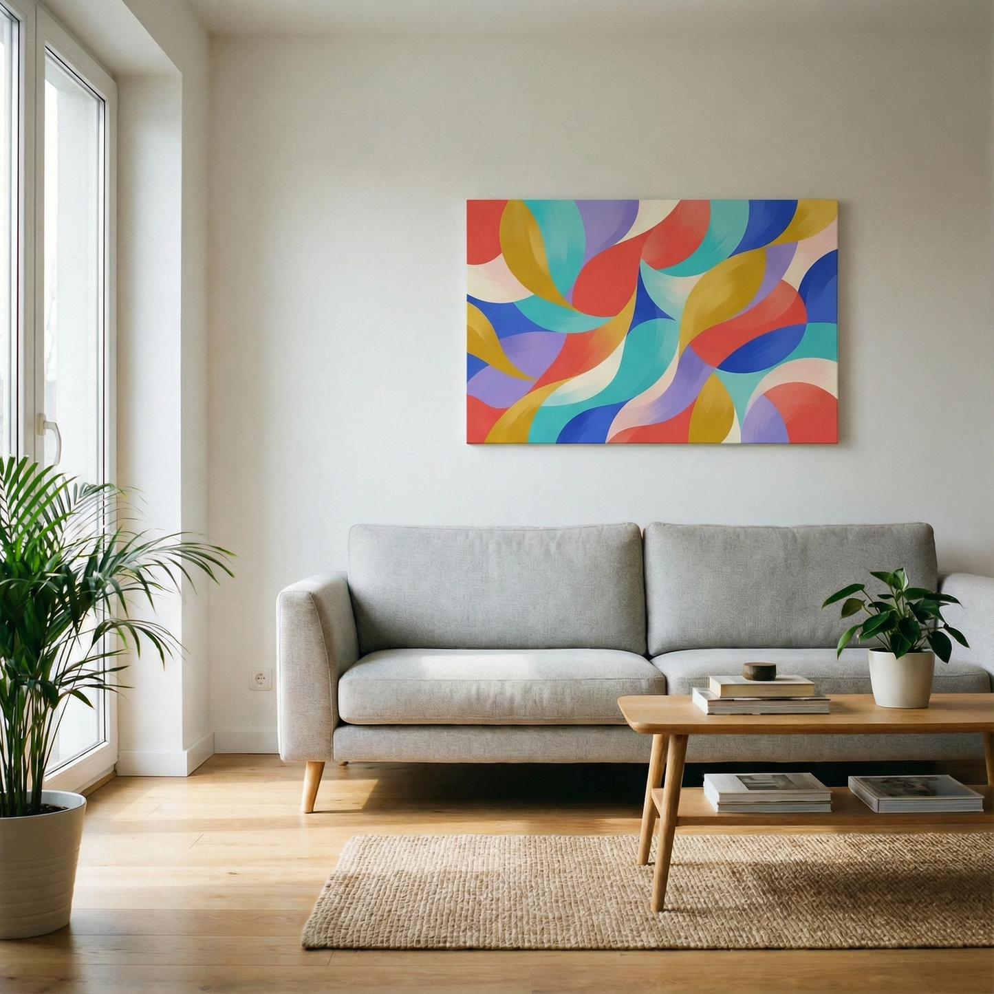 Kolorowa abstrakcja  - Obraz na płótnie na ścianę do salonu lub sypialni