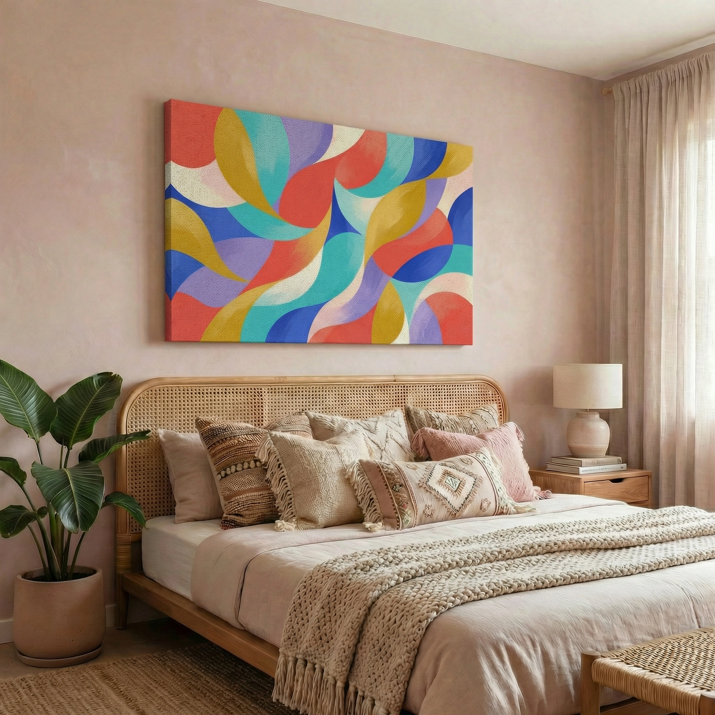 Kolorowa abstrakcja  - Obraz na płótnie na ścianę do salonu lub sypialni