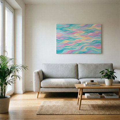 Pastelowe fale - Obraz na płótnie na ścianę do salonu lub sypialni