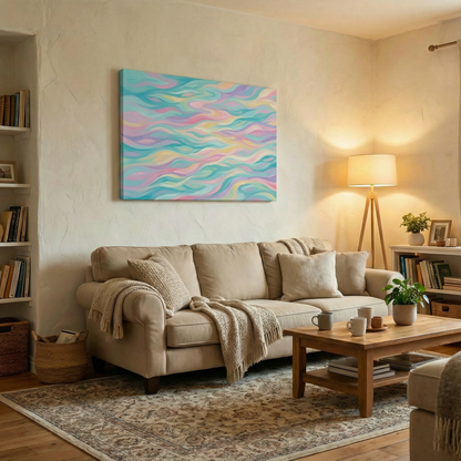 Pastelowe fale - Obraz na płótnie na ścianę do salonu lub sypialni