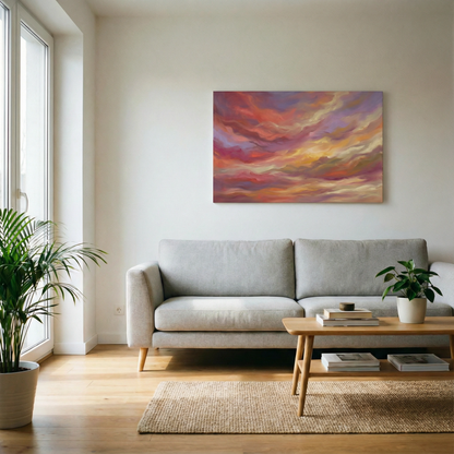 Chmury o zachodzie słońca - Obraz na płótnie na ścianę do salonu lub sypialni