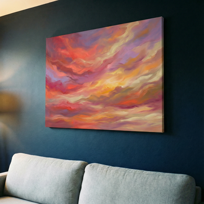 Chmury o zachodzie słońca - Obraz na płótnie na ścianę do salonu lub sypialni