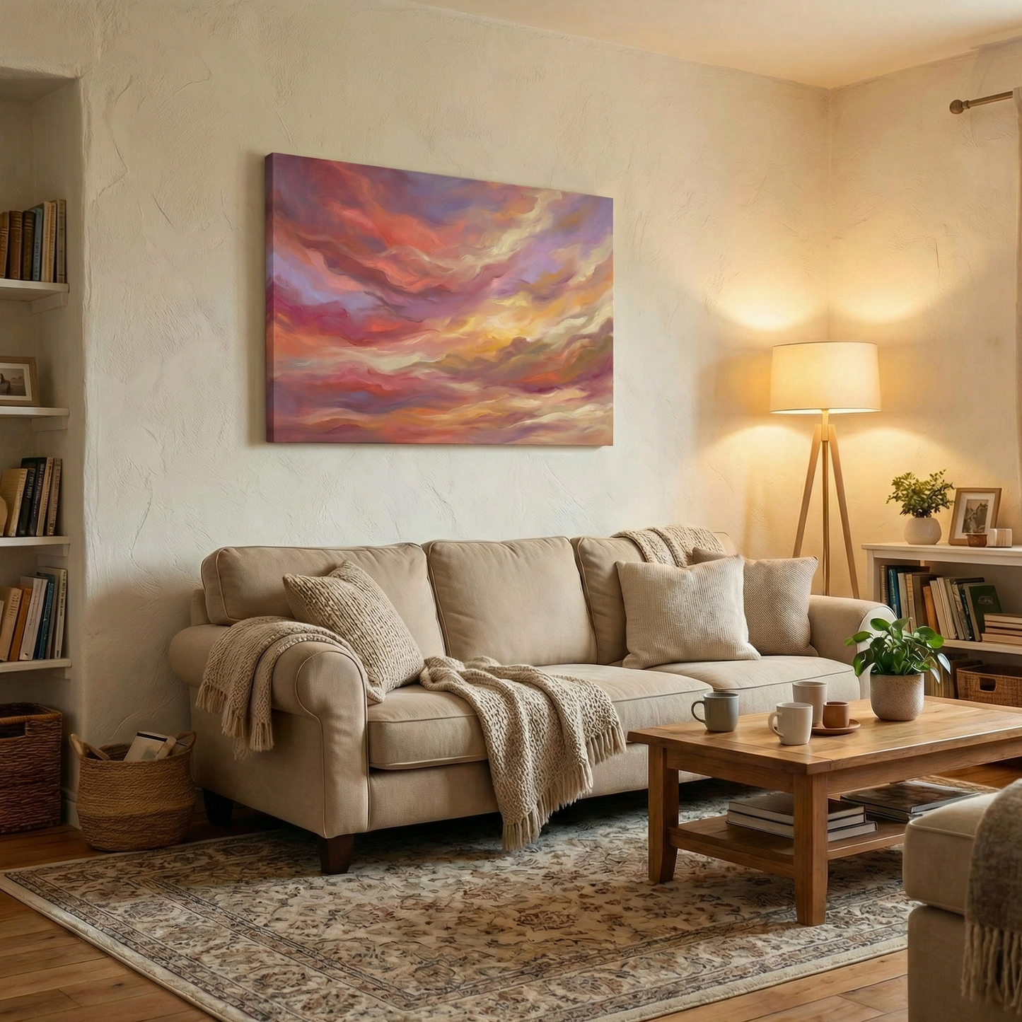 Chmury o zachodzie słońca - Obraz na płótnie na ścianę do salonu lub sypialni