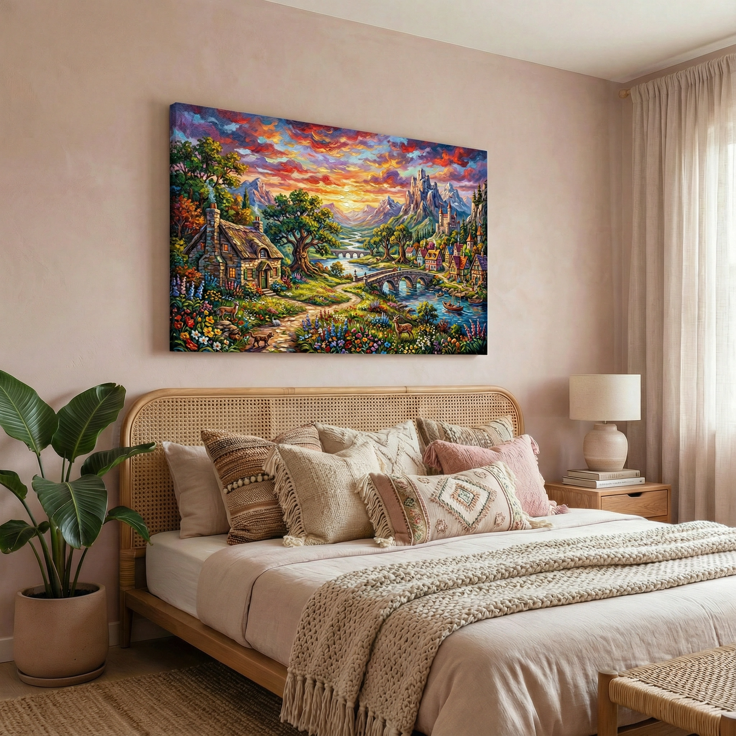 Ryscerska wioska  - Obraz na płótnie na ścianę do salonu lub sypialni