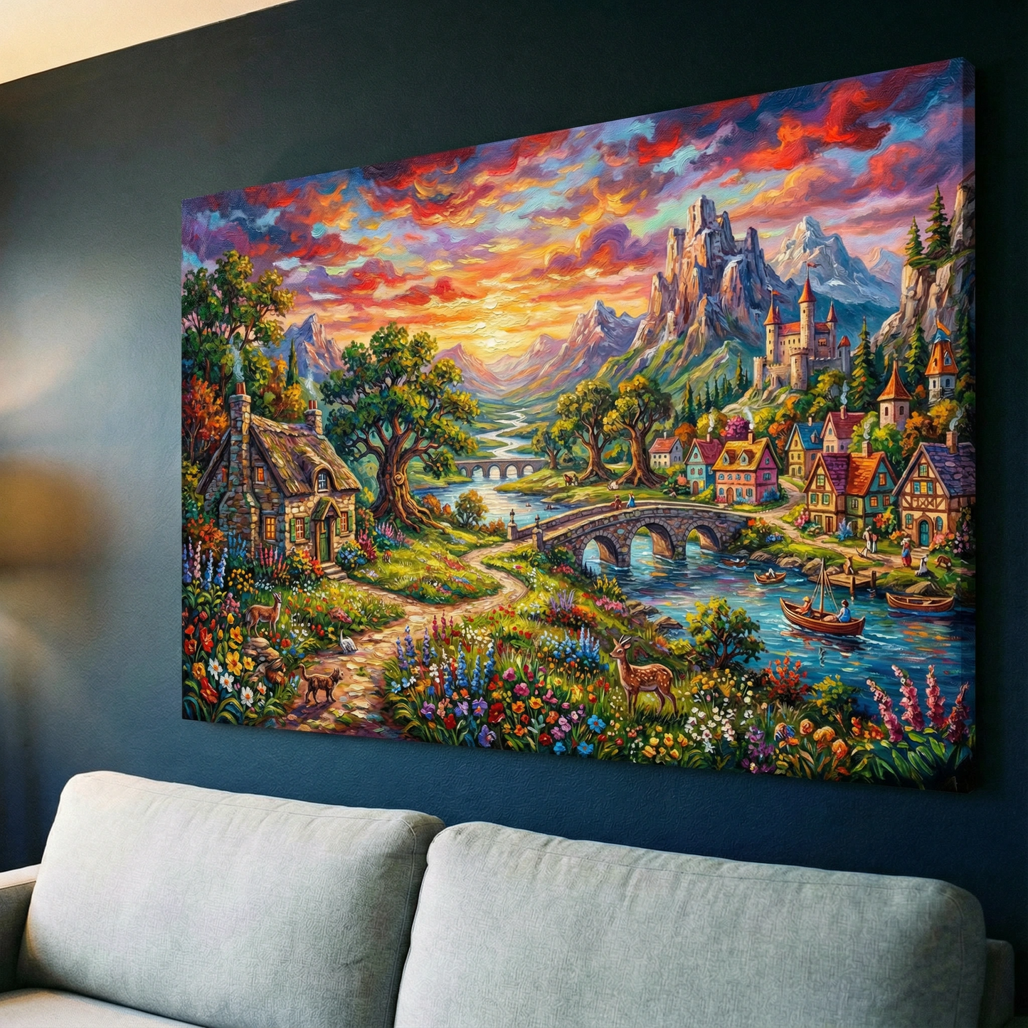 Ryscerska wioska  - Obraz na płótnie na ścianę do salonu lub sypialni