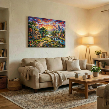 Ryscerska wioska  - Obraz na płótnie na ścianę do salonu lub sypialni