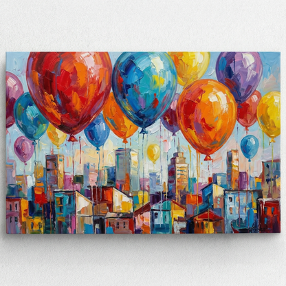 Balonowy świat  - Obraz na płótnie na ścianę do salonu lub sypialni