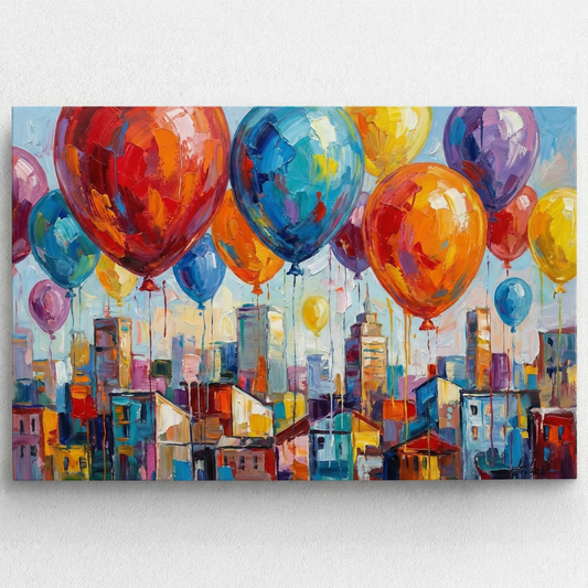 Balonowy świat  - Obraz na płótnie na ścianę do salonu lub sypialni