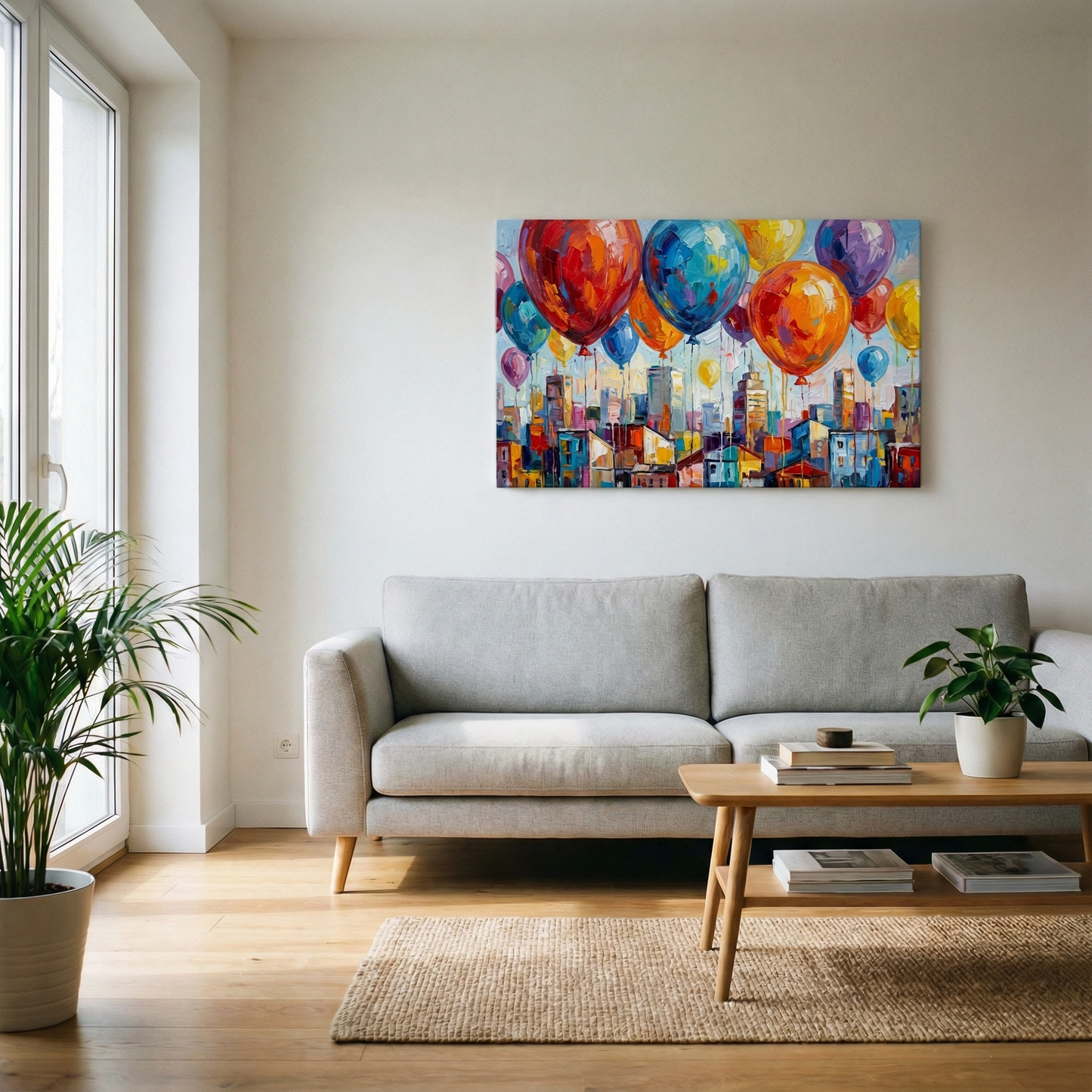 Balonowy świat  - Obraz na płótnie na ścianę do salonu lub sypialni