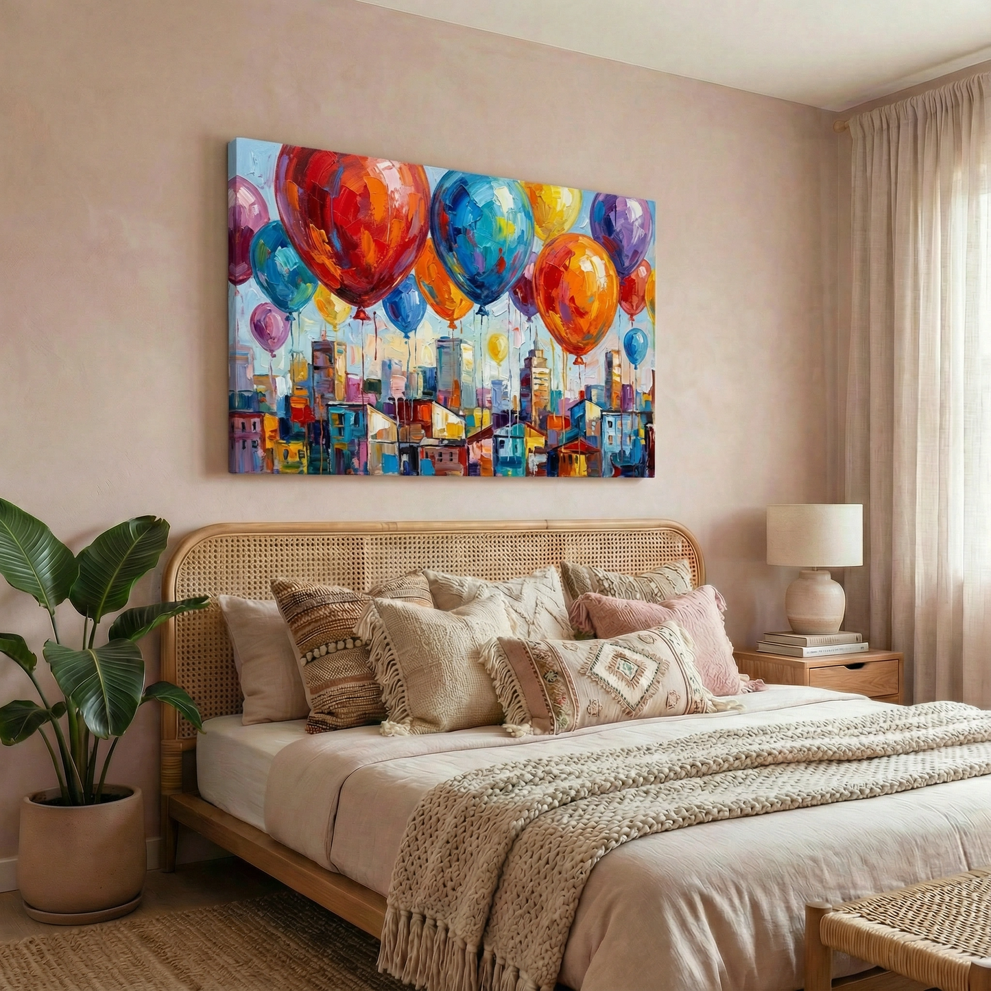 Balonowy świat  - Obraz na płótnie na ścianę do salonu lub sypialni