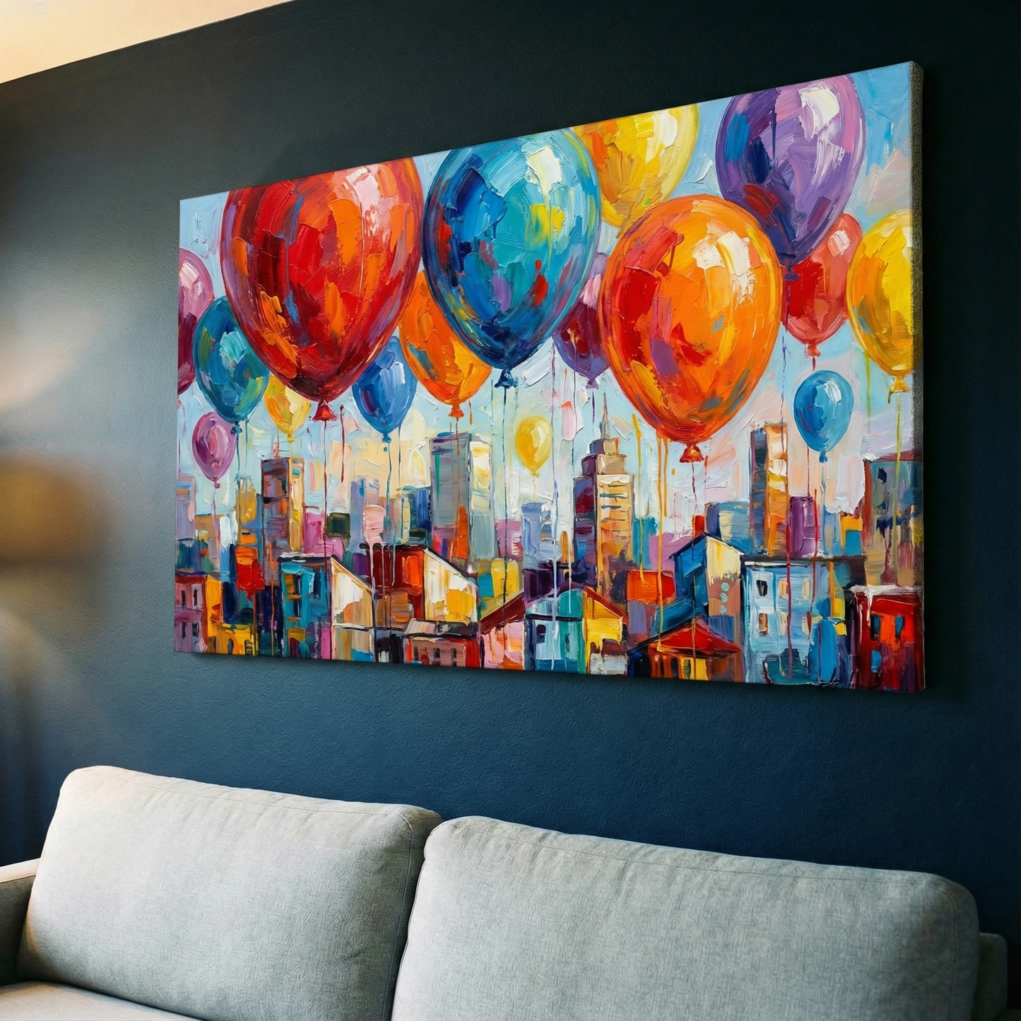 Balonowy świat  - Obraz na płótnie na ścianę do salonu lub sypialni