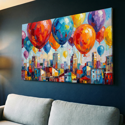 Balonowy świat  - Obraz na płótnie na ścianę do salonu lub sypialni