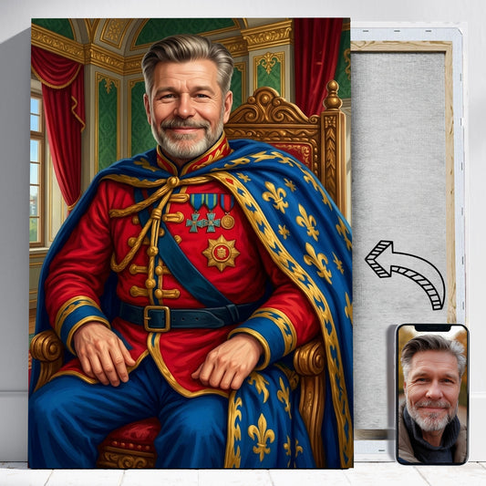 Obraz władcy na swoim tronie - Portret ze zdjęcia na prezent dla mężczyzny