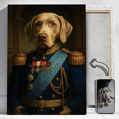 Zasłuzony dowódca - Portret psa ze zdjęcia na zamówienie