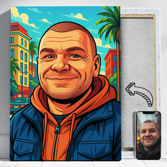 Mężczyzna jak z gry - Portret ze zdjęcia na prezent dla mężczyzny