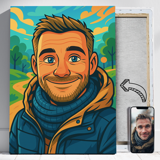 Mężczyzna w stylu graficznym - Portret ze zdjęcia na prezent dla mężczyzny