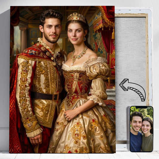 Para Królewska  - Portret ze zdjęcia pomysł na prezent