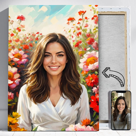 Ogród jak namalowany - Portret ze zdjęcia na prezent dla kobiety