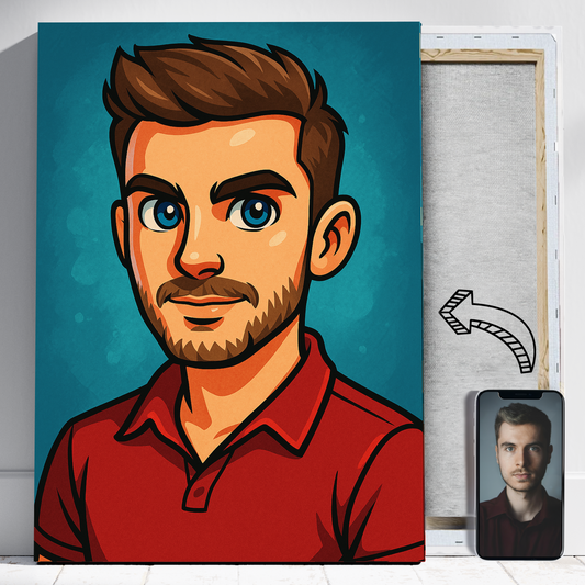 Chłopak w stylu ilustracyjnym - Portret ze zdjęcia na prezent dla mężczyzny