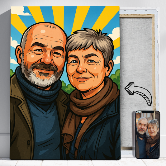 Para w stylu graficznym - Portret ze zdjęcia pomysł na prezent