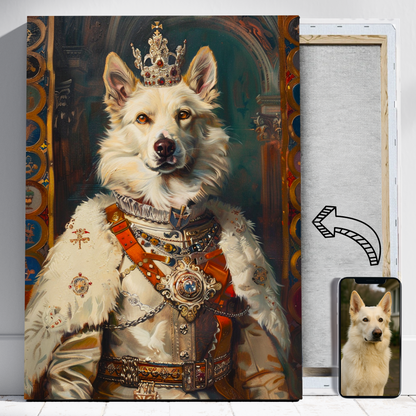 Biały król - Portret psa ze zdjęcia na zamówienie