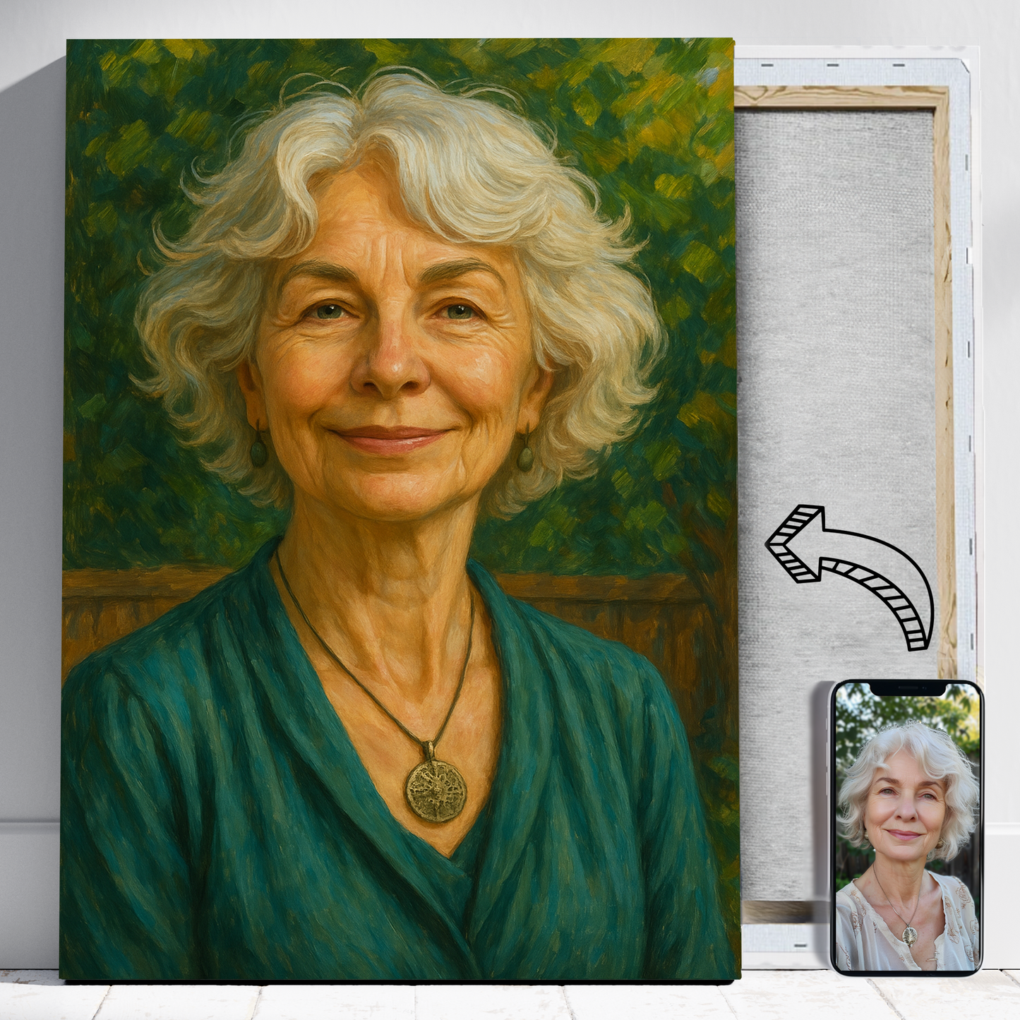 Babcia jak malowana - Portret ze zdjęcia na prezent dla kobiety