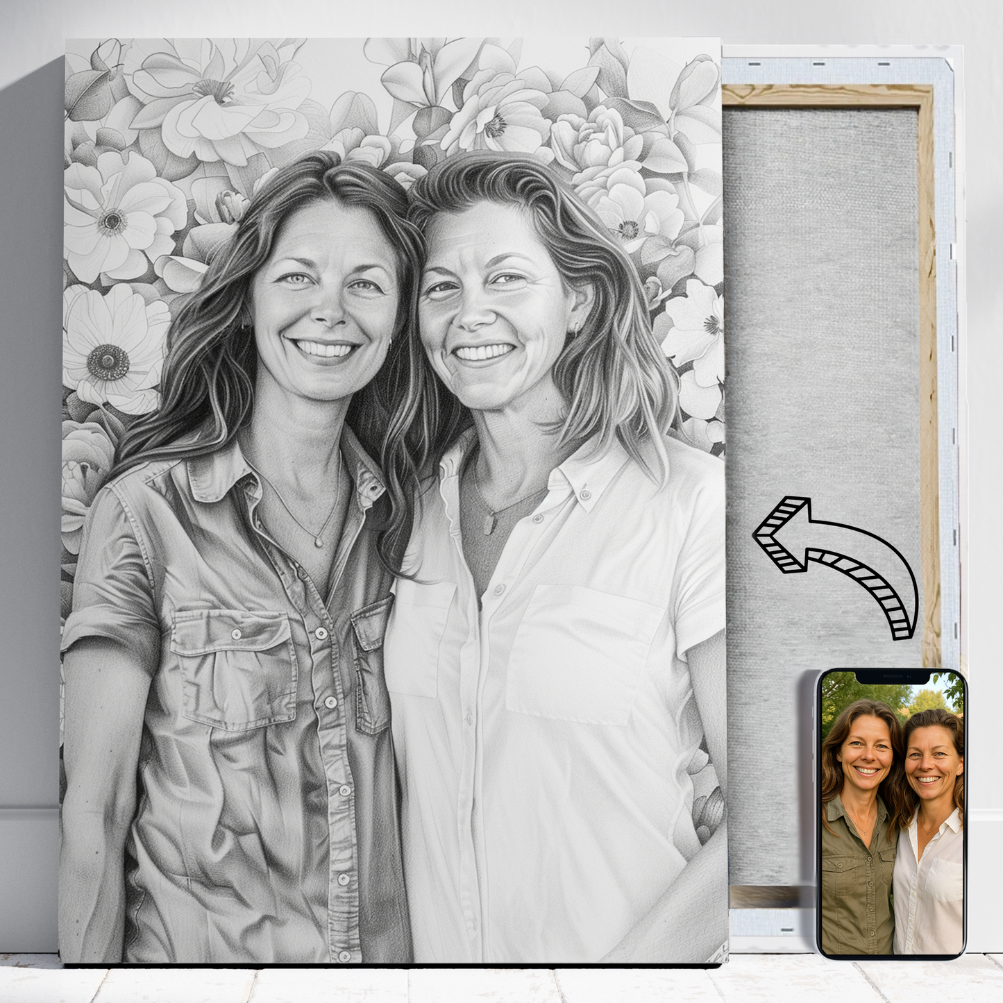 Mama jak naszkicowana - Portret ze zdjęcia na prezent dla kobiety