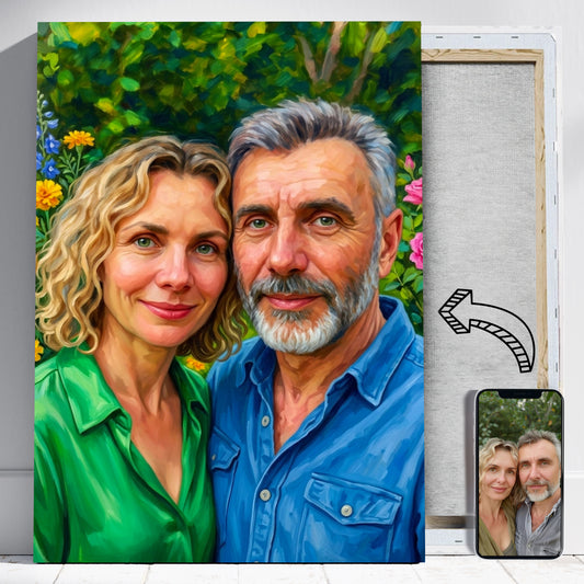 Para jak namalowana przez artystę - Portret ze zdjęcia pomysł na prezent