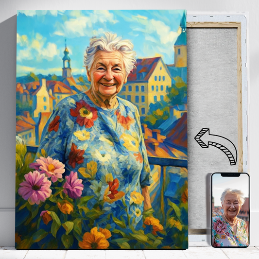 Balkon mamy jak malowany - Portret ze zdjęcia na prezent dla kobiety