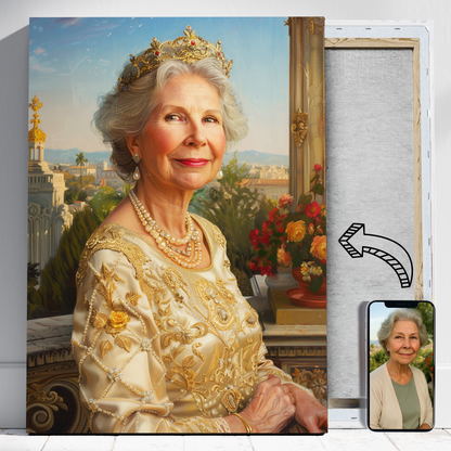 Mama królowa na balkonie - Portret ze zdjęcia na prezent dla kobiety