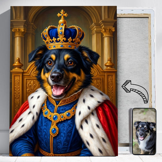 Król jak z muzeum - Portret psa ze zdjęcia na zamówienie