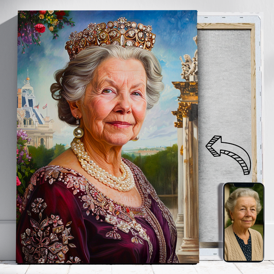 Mama jako królowa - Portret ze zdjęcia na prezent dla kobiety