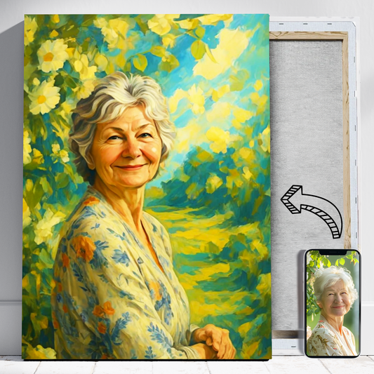 Obraz mamy jak malowany - Portret ze zdjęcia na prezent dla kobiety