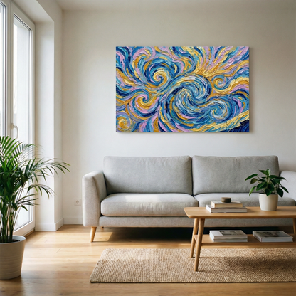 Spiralne barwy  - Obraz na płótnie na ścianę do salonu lub sypialni