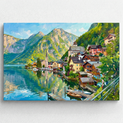 Austriacka wieś - Obraz na płótnie na ścianę do salonu lub sypialni
