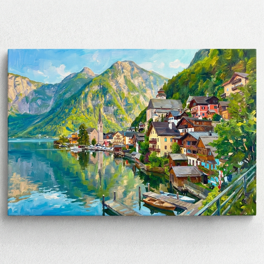 Austriacka wieś - Obraz na płótnie na ścianę do salonu lub sypialni
