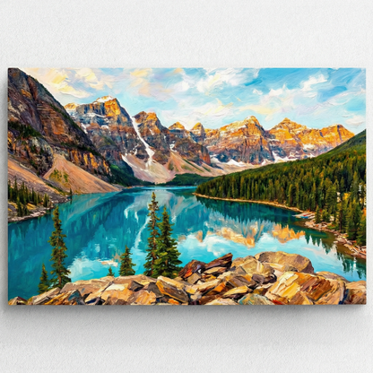 Błękitne jezioro jezioro - Obraz na płótnie na ścianę do salonu lub sypialni