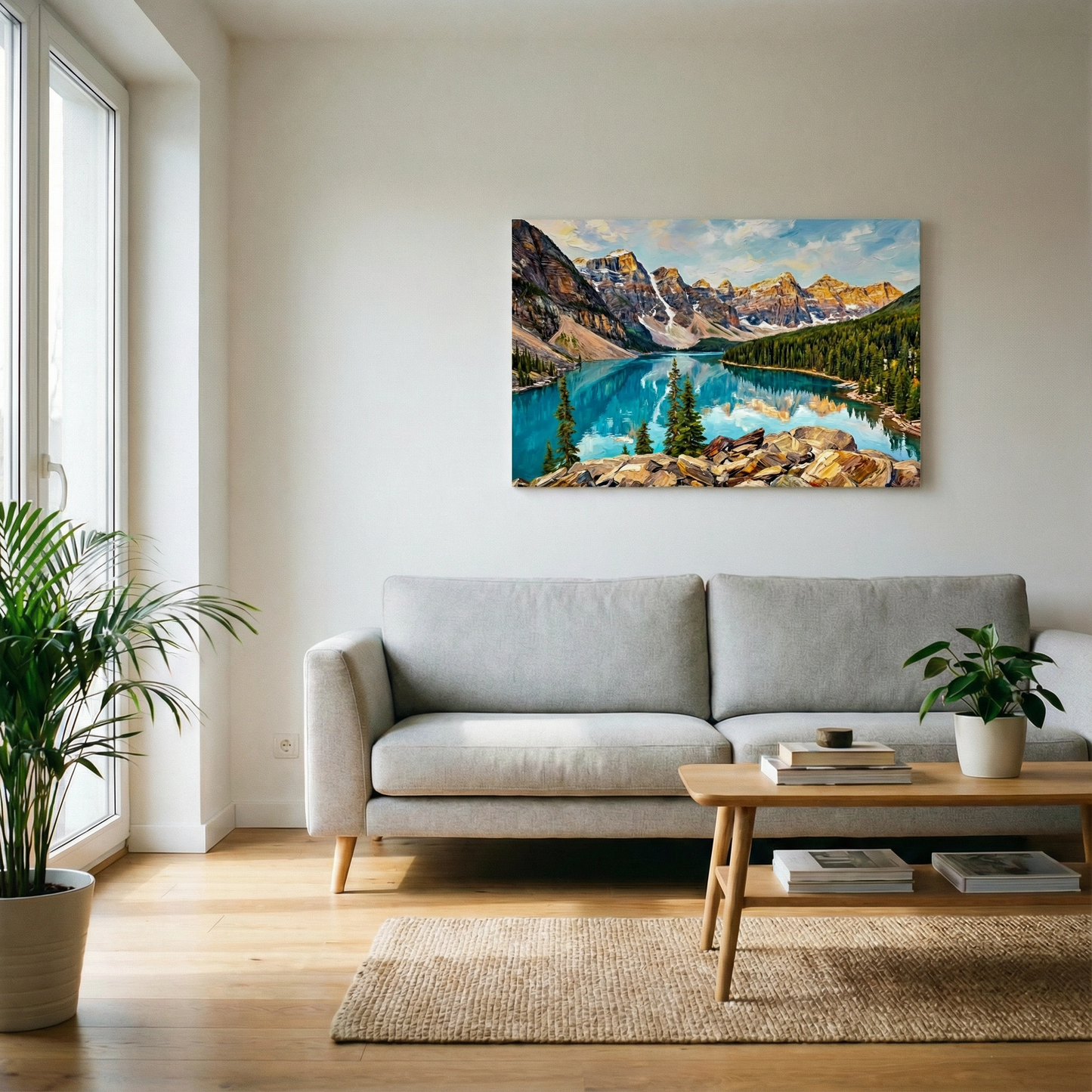 Błękitne jezioro jezioro - Obraz na płótnie na ścianę do salonu lub sypialni