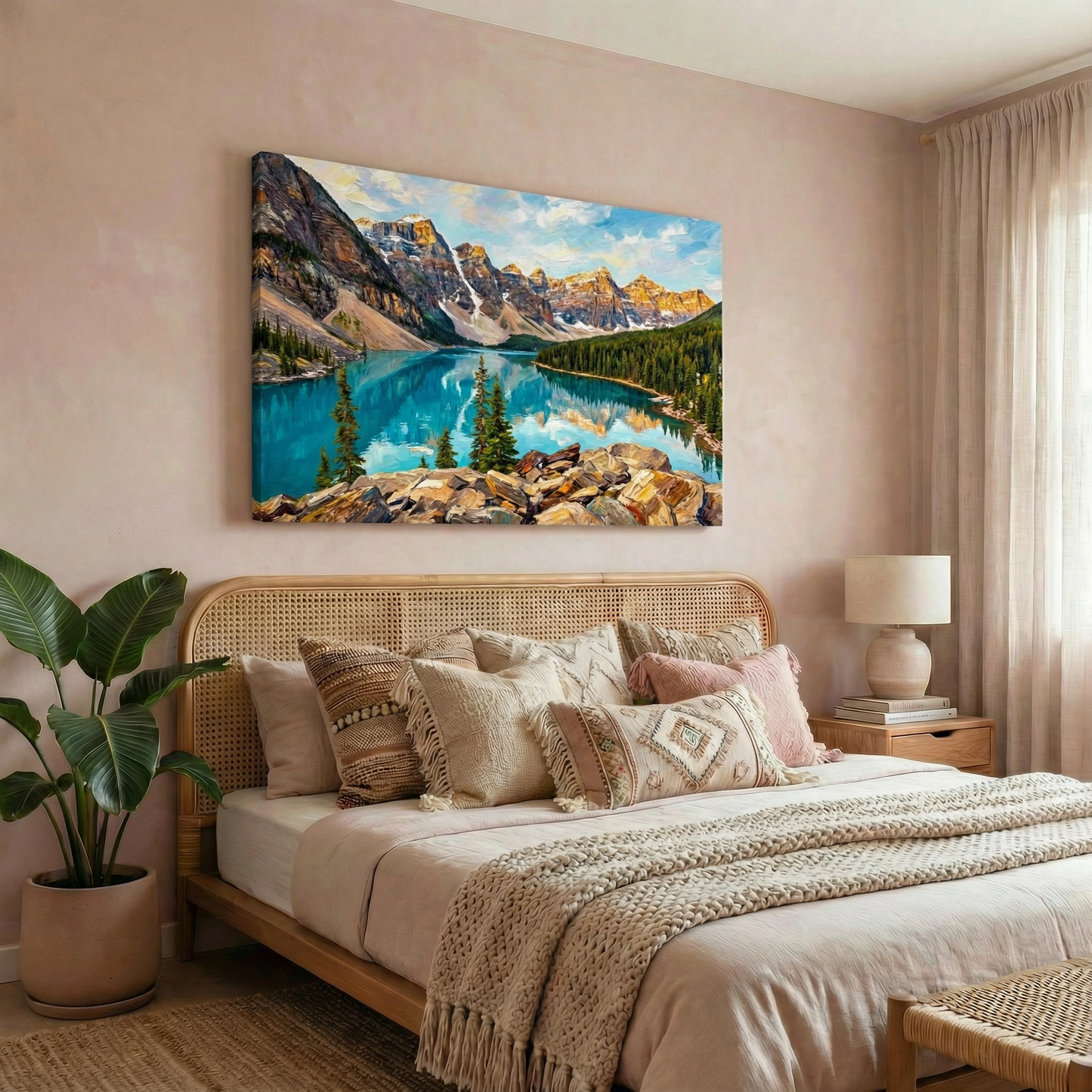 Błękitne jezioro jezioro - Obraz na płótnie na ścianę do salonu lub sypialni