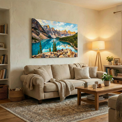 Błękitne jezioro jezioro - Obraz na płótnie na ścianę do salonu lub sypialni